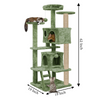 Furrlovers Multi Condo Kitten & Cat Tree with Plush Fur Fabric, Ladder, Top Perches, Playing Balls & Jute Rope Scratching Posts (Green) Cats-Toys Furrlovers Dropship