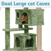Furrlovers Multi Condo Kitten & Cat Tree with Plush Fur Fabric, Ladder, Top Perches, Playing Balls & Jute Rope Scratching Posts (Green) Cats-Toys Furrlovers Dropship