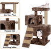 Furrlovers Kitten Cat Tree Scratching Post with Ladder, Condo & Jute Rope (Brown) Cats-Toys Furrlovers Dropship