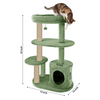 Furrlovers Multi Level Plush Cat Tree with Condo & Sisal Scratching Posts (Green) Cats-Toys Furrlovers Dropship