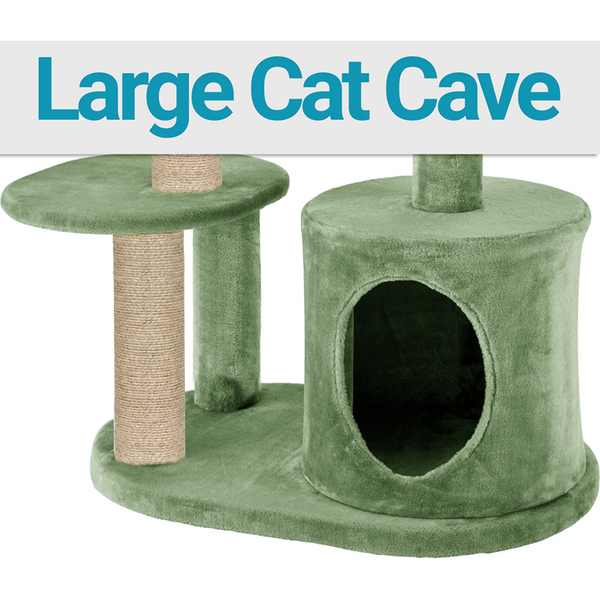 Furrlovers Multi Level Plush Cat Tree with Condo & Sisal Scratching Posts (Green)