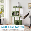 Furrlovers Multi Level Plush Cat Tree with Jute Scratching Posts & 2 Condos (Green) Cats-Toys Furrlovers Dropship