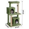 Furrlovers Multi Level Plush Cat Tree with Jute Scratching Posts & 2 Condos (Green) Cats-Toys Furrlovers Dropship
