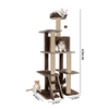 Furrlovers Multi Storey Cat Tree with Hammock, Condo & Scratching Posts (Brown) Cats-Toys Furrlovers Dropship