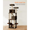 Furrlovers Multi Storey Cat Tree with Hammock, Condo & Sisal Scratching Posts (Brown) Cats-Toys Furrlovers Dropship