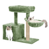 Furrlovers Multilevel Activity Tower with Plush Hammock and Perch Seats for Cats (Green) Cats-Toys Furrlovers Dropship 16x12x21in