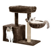 Furrlovers Multilevel Activity Tower with Plush Hammock and Perch Seats for Cats (Brown) Cats-Toys Furrlovers Dropship 16x12x21in