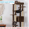 Furrlovers Multilevel Cat Climbing Tower with Top Bed and Multiple Seats (Brown) Cats-Toys Furrlovers Dropship