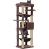 Furrlovers Multilevel Cat Climbing Tower with Top Bed and Multiple Seats (Brown) Cats-Toys Furrlovers Dropship 16x19x70in