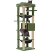 Furrlovers Multilevel Cat Climbing Tower with Top Bed and Multiple Seats (Green) Cats-Toys Furrlovers Dropship 16x19x70in