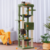Furrlovers Multilevel Cat Climbing Tower with Top Bed and Multiple Seats (Green) Cats-Toys Furrlovers Dropship