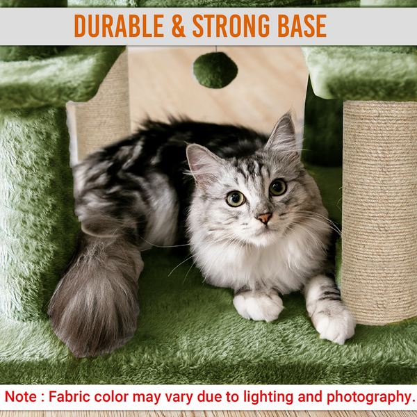 Furrlovers Multi Level Cat Tree Tower with Scratching Posts, Hammock & Condo (Green)