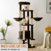 Furrlovers Multi Level Cat Tree Tower with Scratching Posts, Hammock & Condo (Brown) Cats-Toys Furrlovers Dropship