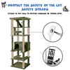 Furrlovers Multilevel Cat Tree with Condo, Ladder & Jute Rope Scratching Posts (Green) Cats-Toys Furrlovers Dropship
