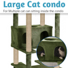 Furrlovers Multilevel Cat Tree with Condo, Ladder & Jute Rope Scratching Posts (Green) Cats-Toys Furrlovers Dropship