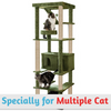 Furrlovers Multilevel Cat Tree with Condo, Ladder & Jute Rope Scratching Posts (Green) Cats-Toys Furrlovers Dropship