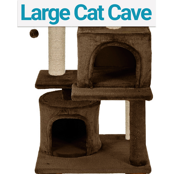 Furrlovers Multilevel Cat Tree with Condo, Perches & Jute Rope Scratching Posts (Brown)