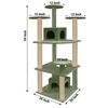 Furrlovers Multilevel Cat Tree with Condo & Jute Rope Scratching Posts (Green) Cats-Toys Furrlovers Dropship