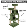 Furrlovers Multilevel Cat Tree with Condo, Perches & Jute Rope Scratching Posts (Green) Cats-Toys Furrlovers Dropship