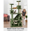 Furrlovers Multilevel Cat Tree with Ladder, Tunnel & Jute Rope Scratching Posts (Green) Cats-Toys Furrlovers Dropship