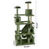 Furrlovers Multilevel Cat Tree with Ladder, Tunnel & Jute Rope Scratching Posts (Green) Cats-Toys Furrlovers Dropship