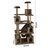 Furrlovers Multilevel Cat Tree with Ladder, Tunnel & Jute Rope Scratching Posts (Brown) Cats-Toys Furrlovers Dropship