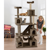 Furrlovers Multilevel Cat Tree with Ladder, Tunnel & Jute Rope Scratching Posts (Brown) Cats-Toys Furrlovers Dropship