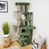 Furrlovers Multilevel Cat Tree with Scratching Posts, Condo & Top Bed with Jute Rope (Green) Cats-Toys Furrlovers Dropship