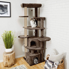 Furrlovers Multilevel Cat Tree with Scratching Posts, Condo & Top Bed with Jute Rope (Brown) Cats-Toys Furrlovers Dropship