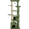 Furrlovers Multilevel Cat Tree with Scratching Posts, Condo & Top Bed with Jute Rope (Green) Cats-Toys Furrlovers Dropship 80in