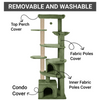 Furrlovers Multilevel Cat Tree with Scratching Posts, Condo & Top Bed with Jute Rope (Green) Cats-Toys Furrlovers Dropship