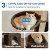 Furrlovers Multilevel Fur Fabric Cat Tree with Condos, Hanging Ball & Jute Rope Scratching Posts (Brown) Cats-Toys Furrlovers Dropship