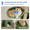 Furrlovers Multilevel Fur Fabric Cat Tree with Condos, Hanging Ball & Jute Rope Scratching Posts (Green) Cats-Toys Furrlovers Dropship