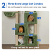 Furrlovers Multilevel Fur Fabric Cat Tree with Condos, Hanging Ball & Jute Rope Scratching Posts (Green) Cats-Toys Furrlovers Dropship