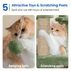 Furrlovers Multilevel Fur Fabric Cat Tree with Condos, Hanging Ball & Jute Rope Scratching Posts (Green) Cats-Toys Furrlovers Dropship