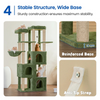 Furrlovers Multilevel Fur Fabric Cat Tree with Condos, Hanging Ball & Jute Rope Scratching Posts (Green) Cats-Toys Furrlovers Dropship