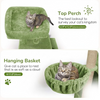 Furrlovers Multilevel Plush Cat Tree with Condo, Hammock & Jute Rope Scratching Posts (Green) Cats-Toys Furrlovers Dropship