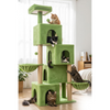 Furrlovers Multilevel Plush Cat Tree with Condo, Hammock & Jute Rope Scratching Posts (Green) Cats-Toys Furrlovers Dropship