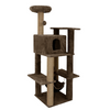 Furrlovers Multilevel Soft Fur Cat Tree with Condo, Hammock & Sisal Scratching Posts (Brown) Cats-Toys Furrlovers Dropship 55in