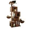Furrlovers Multilevel Plush Cat Tree with Condo, Hammock & Jute Rope Scratching Posts (Brown) Cats-Toys Furrlovers Dropship 70in