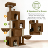 Furrlovers Multilevel Plush Cat Tree with Condo, Hammock & Jute Rope Scratching Posts (Brown) Cats-Toys Furrlovers Dropship