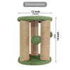 Furrlovers Natural Sisal & Scratching Post with Hanging Balls Playing Activity Tree for Cats (Green) Cats-Toys Furrlovers Dropship