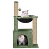 Furrlovers Plush Activity Cat Tree with Condo, Hammock & Jute Rope Scratching Posts for Kittens (Green) Cats-Toys Furrlovers Dropship 35in