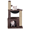 Furrlovers Plush Activity Cat Tree with Condo, Hammock & Jute Rope Scratching Posts for Kittens (Brown) Cats-Toys Furrlovers Dropship 35in