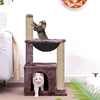 Furrlovers Plush Activity Cat Tree with Condo, Hammock & Jute Rope Scratching Posts for Kittens (Brown) Cats-Toys Furrlovers Dropship
