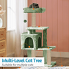 Furrlovers Plush Cat Scratching Post & Activity Tree with Hammock, Condo & Sisal Rope (Green) Cats-Toys Furrlovers Dropship