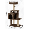 Furrlovers Plush Cat Scratching Post & Activity Tree with Hammock, Condo & Sisal Rope (Brown) Cats-Toys Furrlovers Dropship