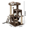 Furrlovers Plush Fabric Cat Tree with Top Bed, Hammock & Jute Rope Scratching Posts (Brown) Cats-Toys Furrlovers Dropship