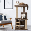 Furrlovers Plush Fabric Cat Tree with Top Bed, Hammock & Jute Rope Scratching Posts (Brown) Cats-Toys Furrlovers Dropship