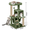 Furrlovers Plush Fabric Cat Tree with Top Bed, Hammock & Jute Rope Scratching Posts (Green) Cats-Toys Furrlovers Dropship